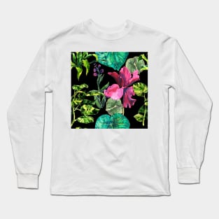 Seamless tropical flower Long Sleeve T-Shirt